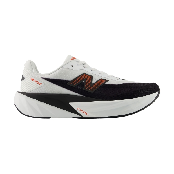 Men's Performance Running Shoes New Balance FuelCell Rebel v5  White/Neo Flame MFCX93C