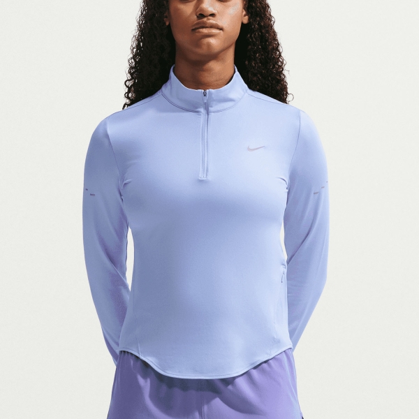 Women's Running Shirt Nike DriFIT Swift UV Shirt  Aluminum/Reflective Silver HQ0499468