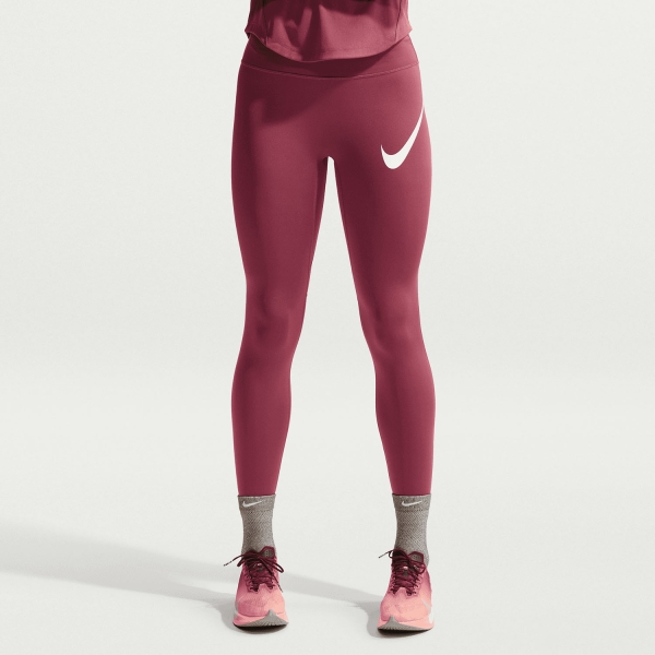 Women's Running Tights Nike DriFIT Tempo Swoosh 7/8 Tights  Pink Smoke/Reflective Silver/White HV2304654