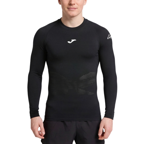 Men's Long Sleeve Trail Running Joma RTrail Nature Shirt  Black 104717.100