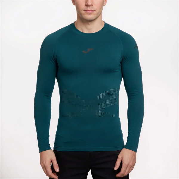 Men's Long Sleeve Trail Running Joma RTrail Nature Shirt  Green/Turquoise 104717.346