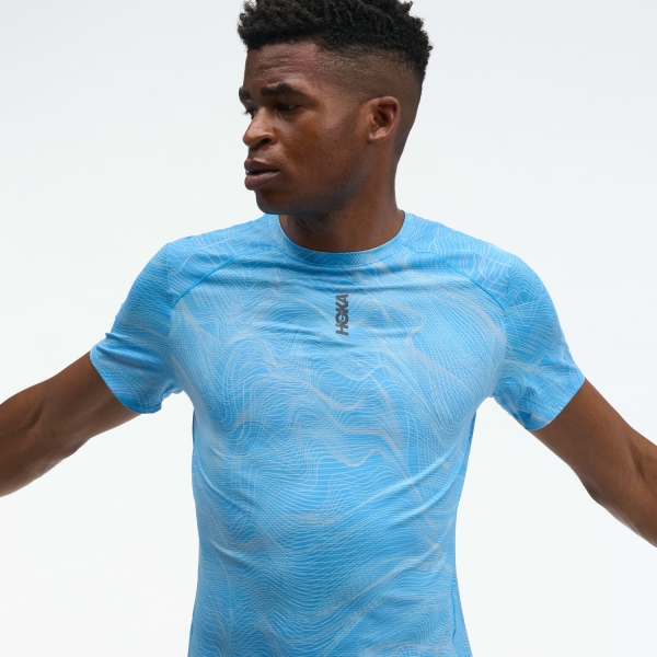 Hoka EveryRun T-Shirt - Mineral Blue Prt