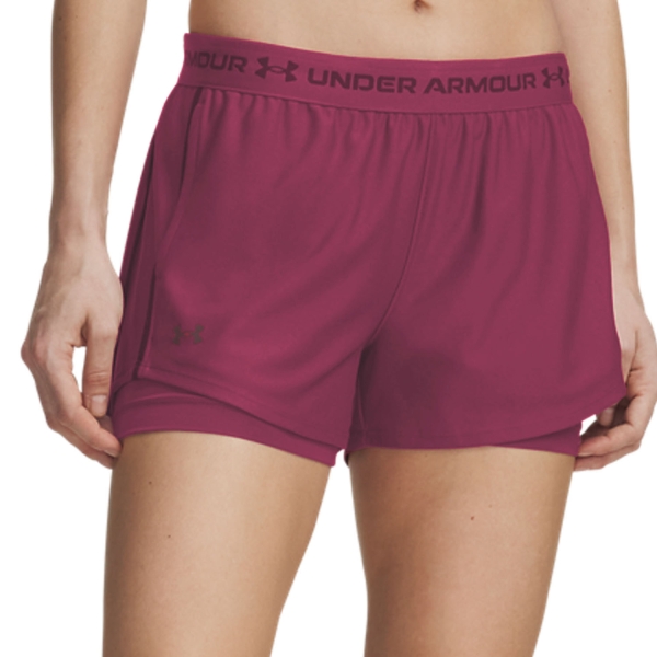 Women's Running Shorts Under Armour Tech Play Up 2 in 1 3in Shorts  Claret/Ox Blood 13898950622