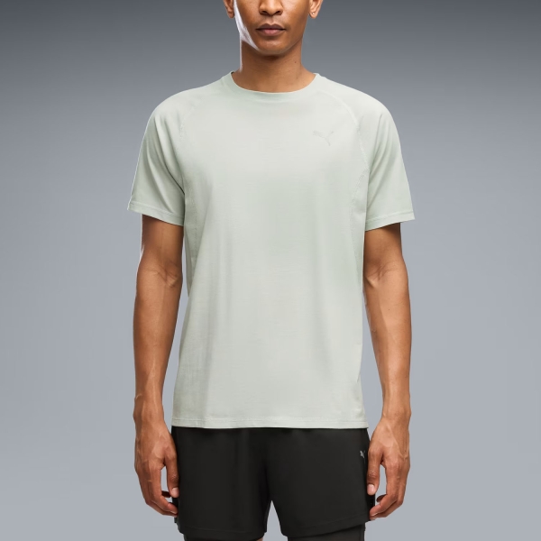 Men's Running T-Shirt Puma Velocity triBlend TShirt  Creme De Mint Heather 52660329
