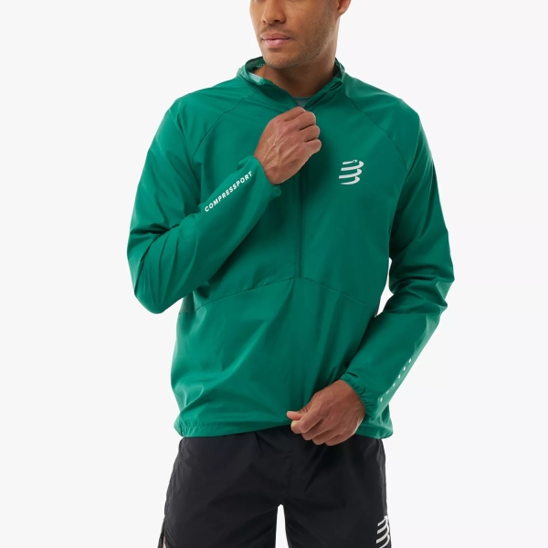Men's Running Jacket Compressport Aura Windproof Jacket  Shady Glade AJVM13646066