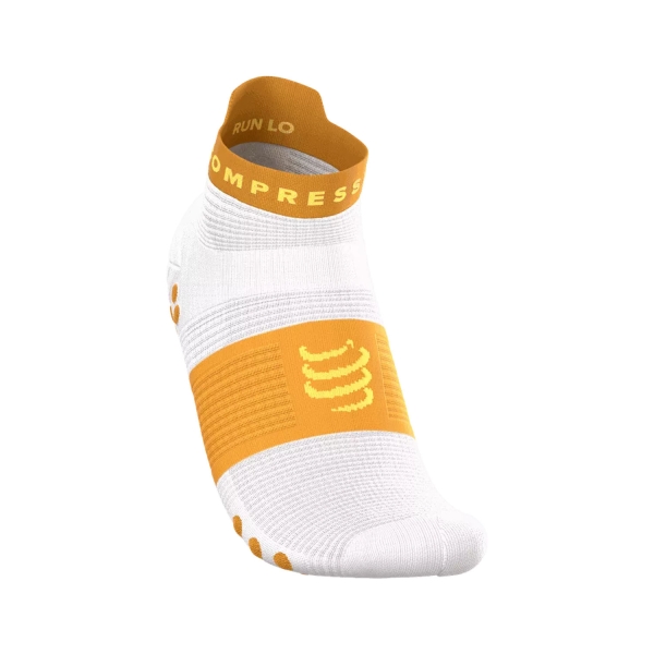 Socks Compressport Pro Racing V4.0 Logo Socks  White/Sunflower XU00047B110