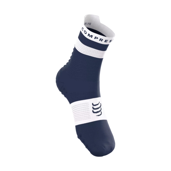 Compressport Pro Racing V4.0 Run High Socks - Peacoat/White