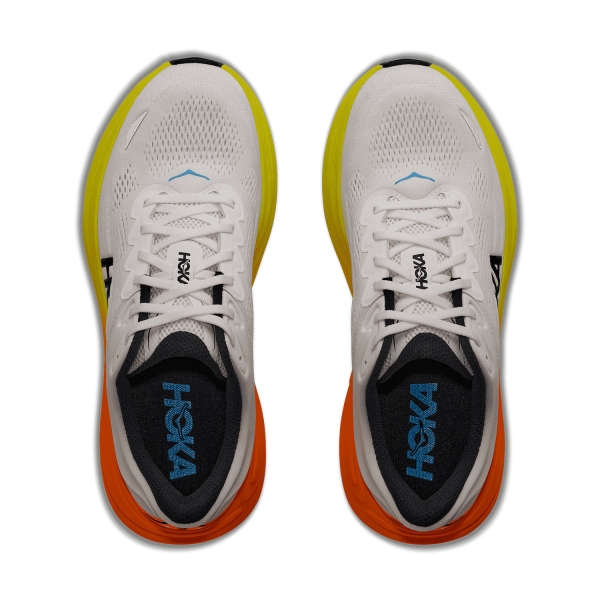 Hoka Bondi 9 - White/Neon Tangerine