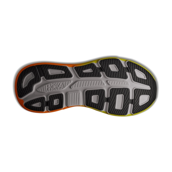 Hoka Bondi 9 Wide - White/Neon Tangerine