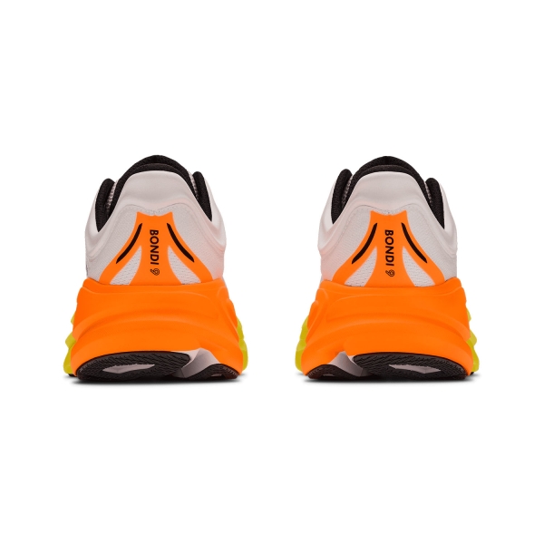 Hoka Bondi 9 Wide - White/Neon Tangerine