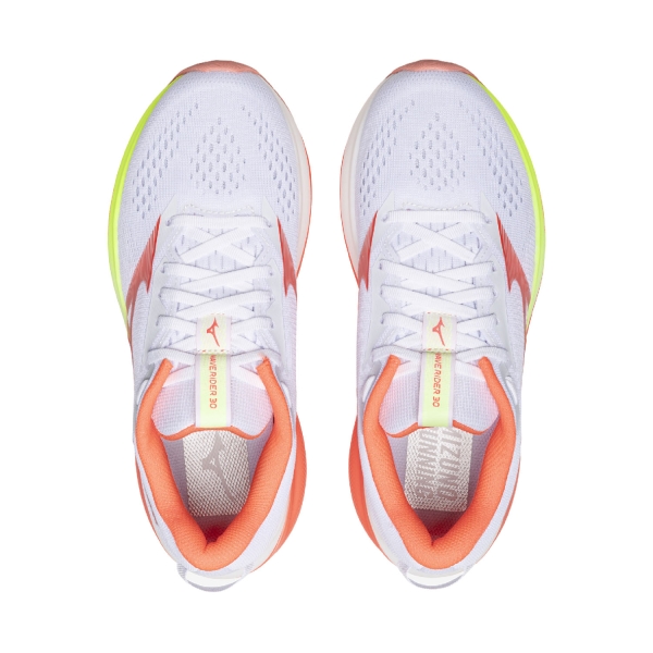 Mizuno Wave Rider 30 - White/Lava Orange/Lime Pulp