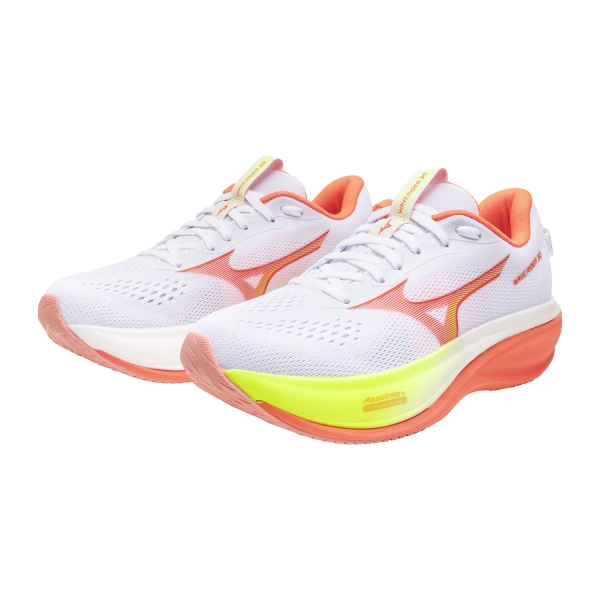 Mizuno Wave Rider 30 - White/Lava Orange/Lime Pulp