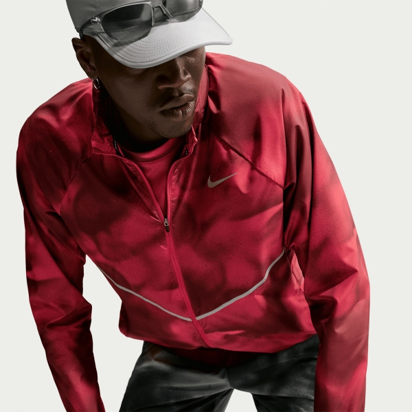 Nike Repel Miler UV AOP Jacket - Light Crimson/Tough Red/Reflective Silver