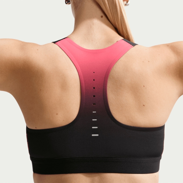 Nike Swift Sports Bra - Black/Bright Crimson/Metallic Silver