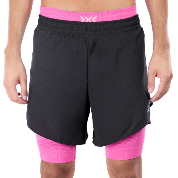 Pantalones Cortos Trail Running Hombre XBionic Effektor 2 in 1 6.5in Shorts  X Black/Neo Pink R520S25MB133