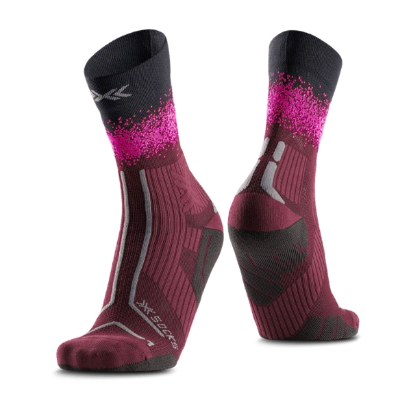 Socks XBionic TerraSkin Perform Crew Socks  Oxide Red/Fluo Pink RQXTS26UR023
