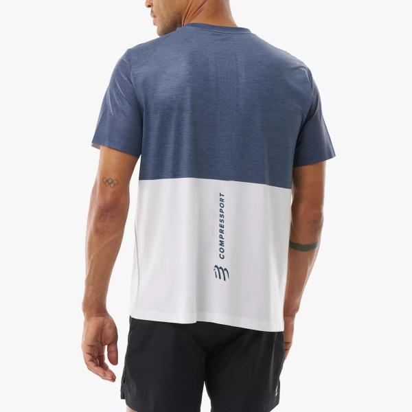 Compressport Performance Logo Maglietta - Peacoat/Gray