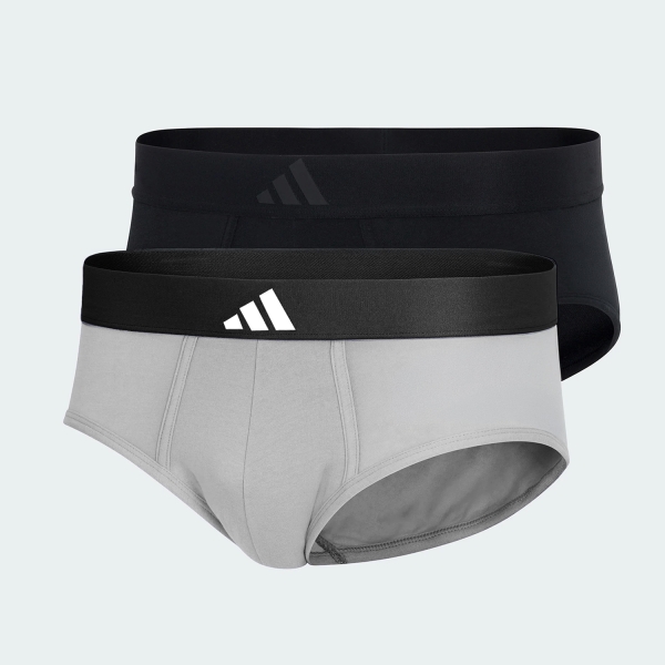 Men's Briefs and Boxers Underwear adidas Active Flex x 2 Briefs  Black/Grey 4AM021917