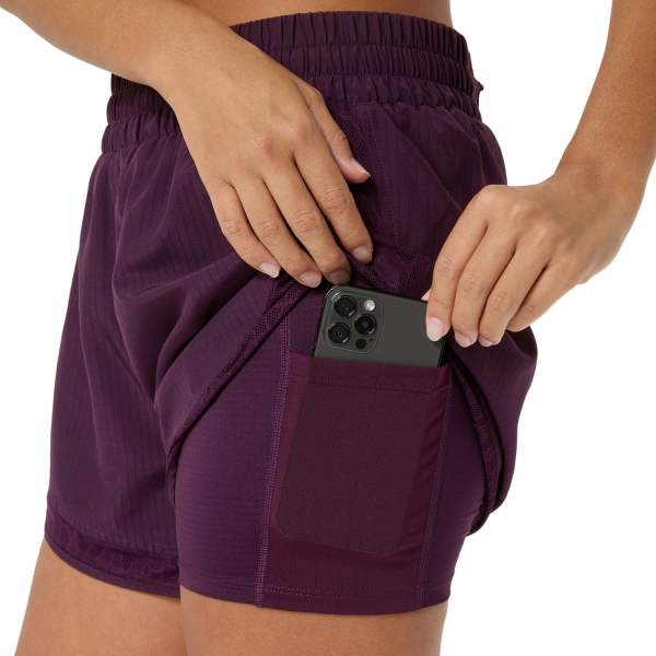 ASICS Nagino 2 in 1 4in Shorts - Dark Aubergine