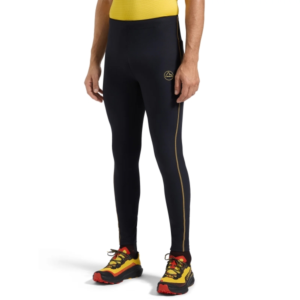 Men's Trail Running Pants & Tights La Sportiva Triumph Tights  Black/Yellow ZARG022K00Y00