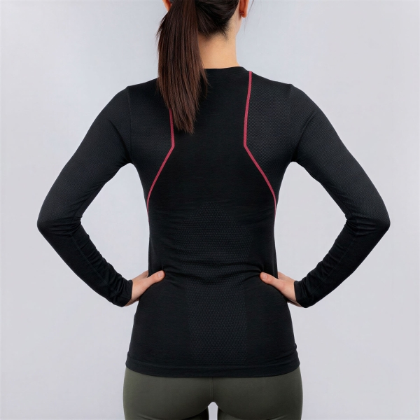 La Sportiva Wool40 Aero Shirt - Black/Hibiscus