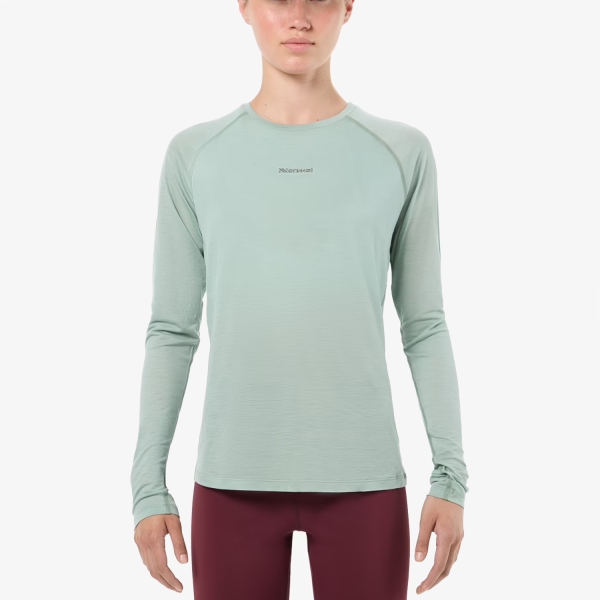Women's Long Sleeve Shirts Trail Running NNormal Merino 02 Shirt  Green NC3ML1W003
